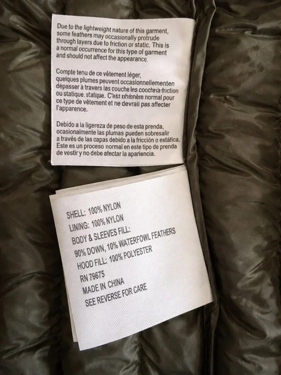 Michael Kors Olive Hooded Quilted Puffer Jacket - Size L - Lightweight - Picture 5 of 9